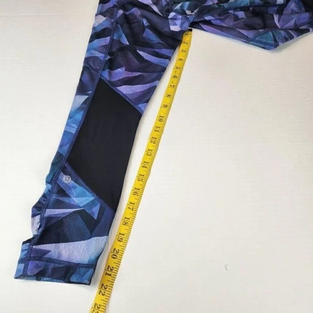 Lululemon Speed Crop Leggings size 4 Blue Black activewear 22